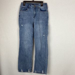 Sincerely Jules Women's Distressed Straight Leg Jeans Medium Wash Size 5/27